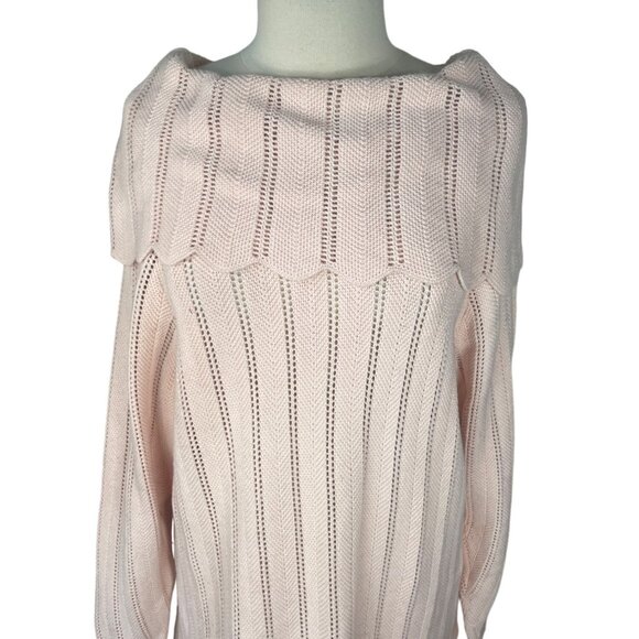 Vintage 525 Tunic Sweater Womens Large Light Pink Made in USA Cotton - Picture 4 of 7